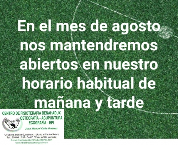 ABIERTO EN AGOSTO